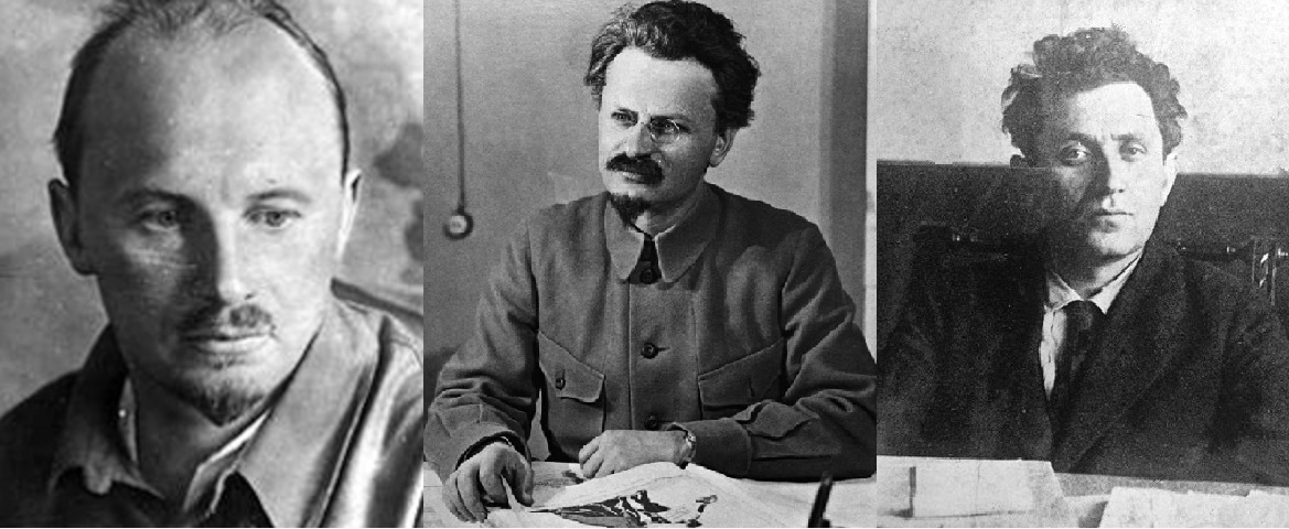 Boukharine, Trotski et Zinoviev, les trois ténors de l'exécutif de l'Internationale communiste